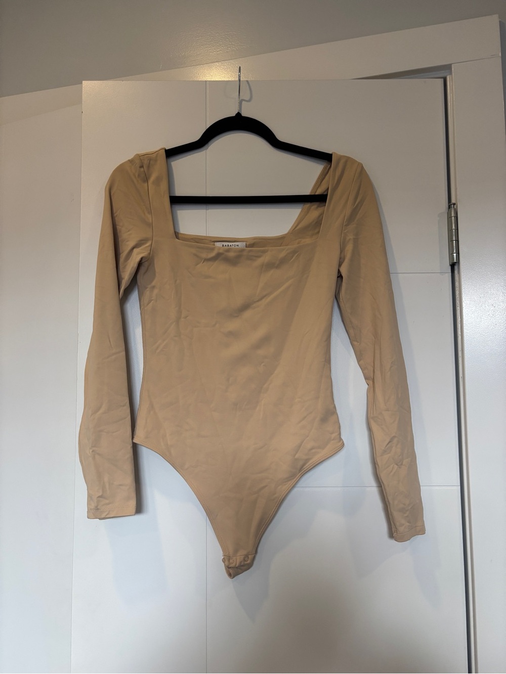 Babaton Long Sleeve Square Neck Bodysuit - Tan